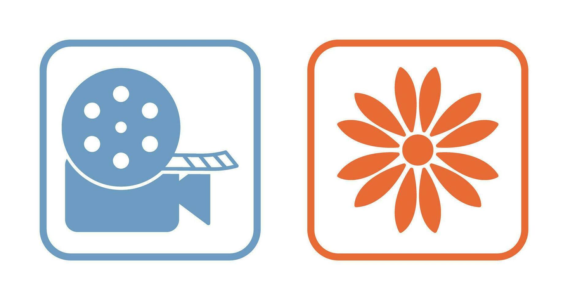 video reel and flower Icon vector