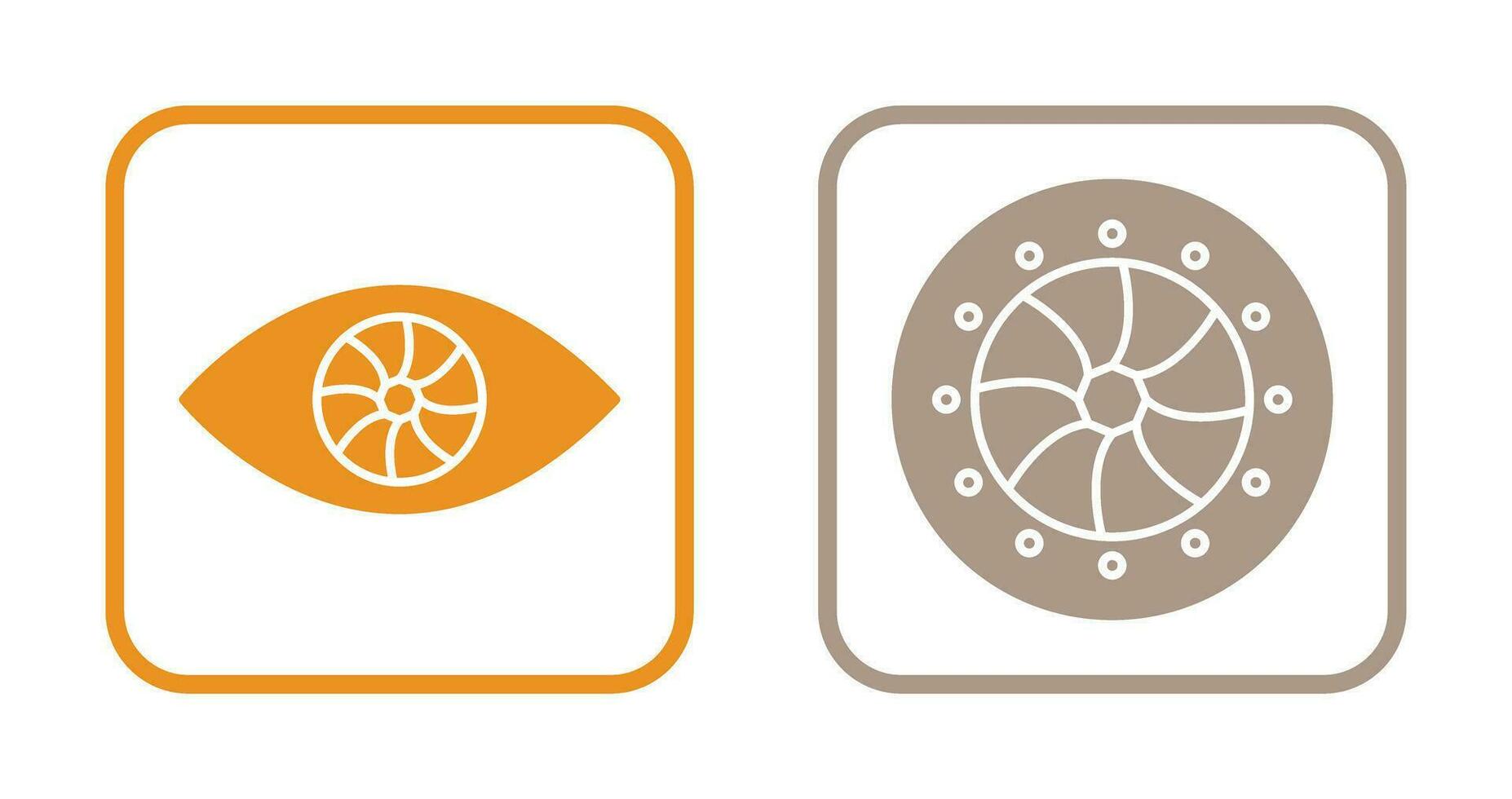 eye and optical diaphram Icon vector