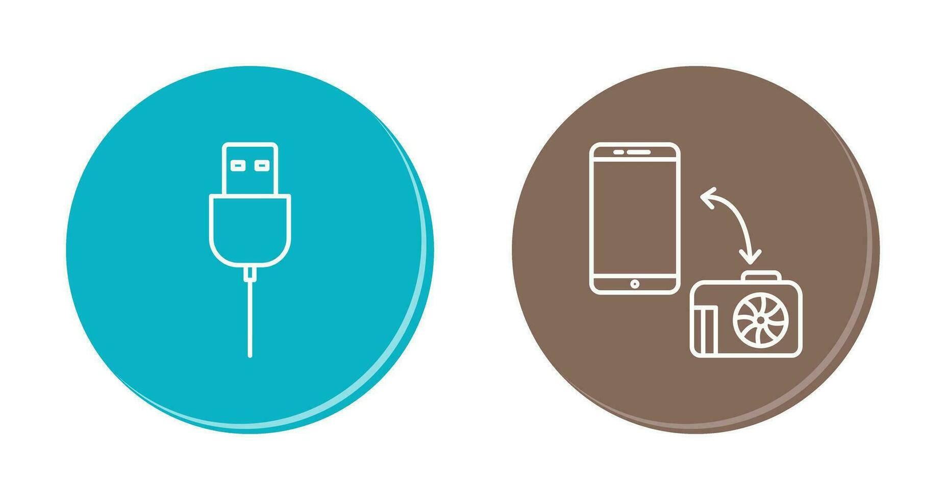 usb cable and transfer images Icon vector