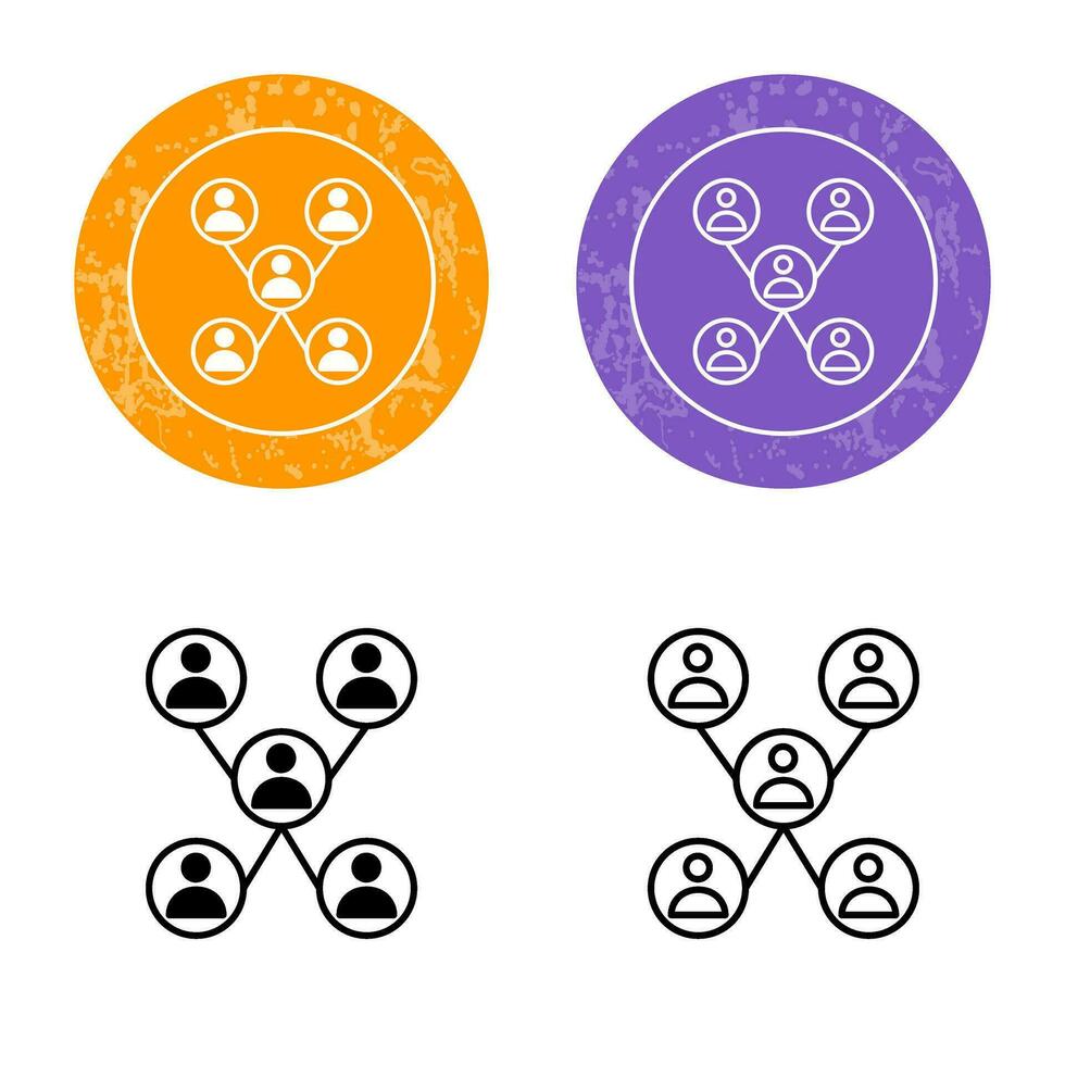 Unique Company Network Vector Icon