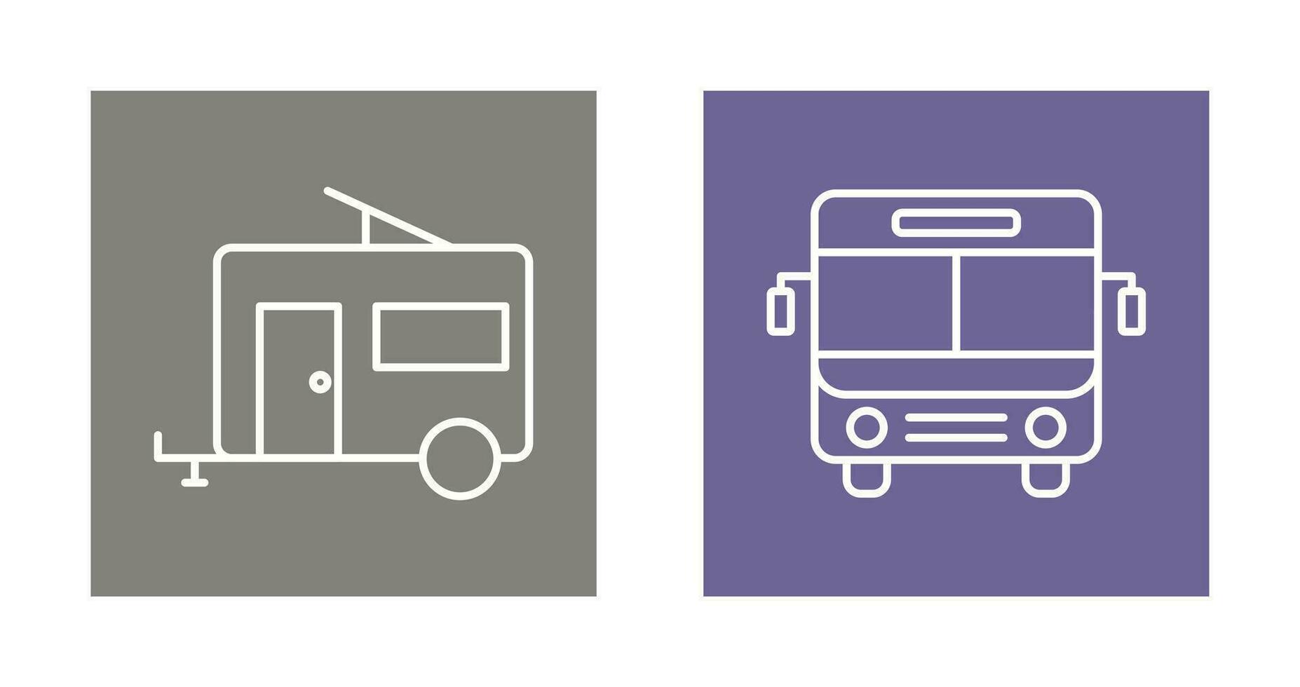 Bus and trailer Icon vector