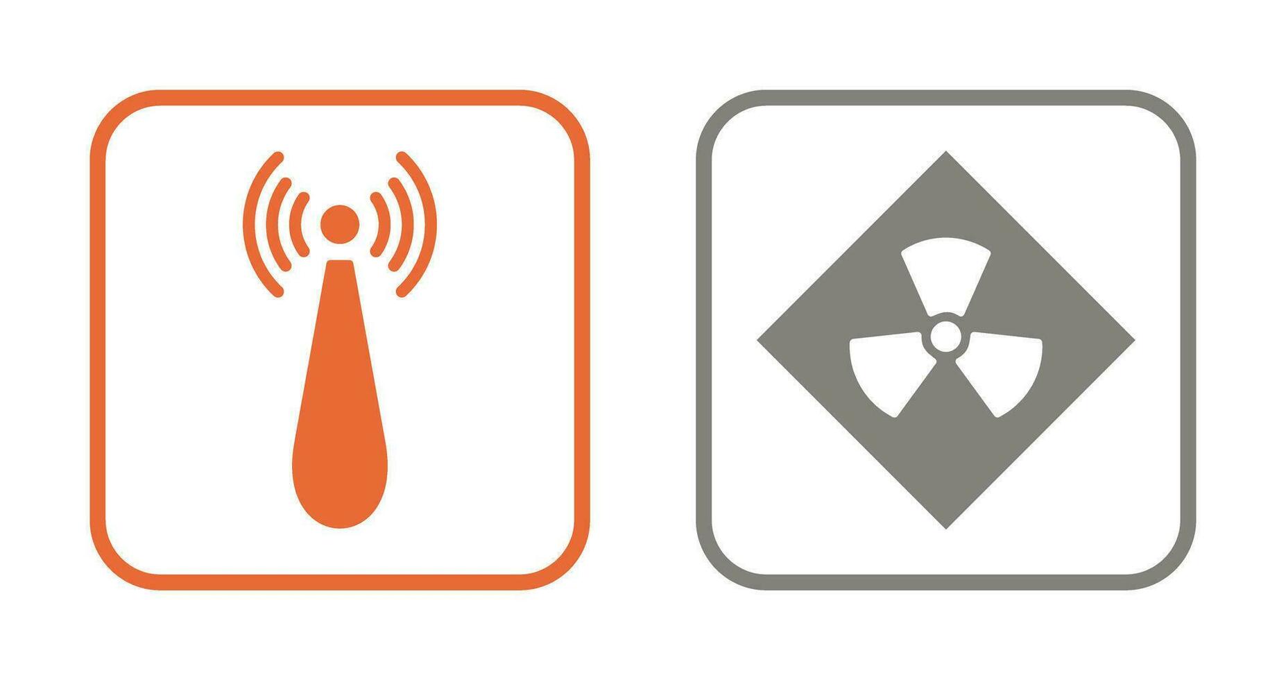 non ionizing radiation and radiation Icon vector