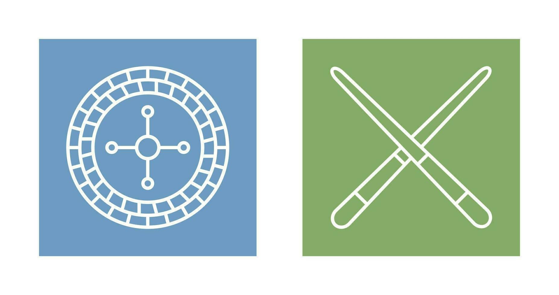 roulette and Pool cue  Icon vector