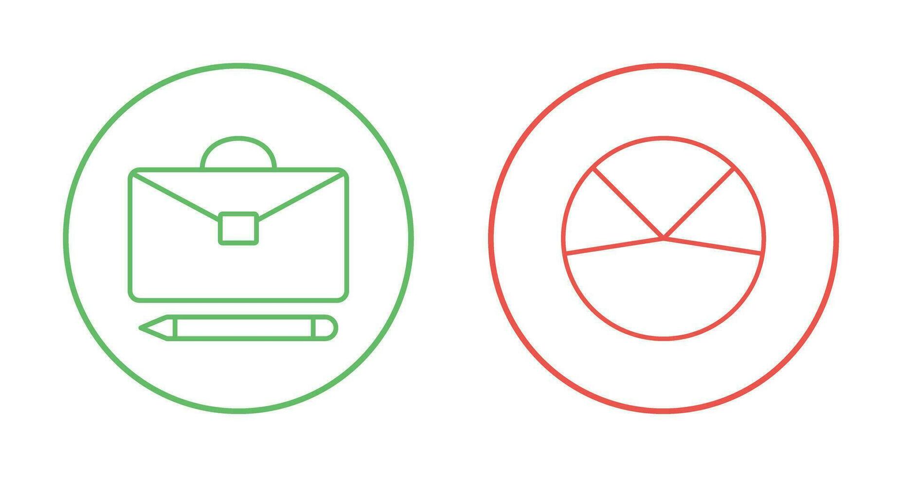 briefcase and pie chart analysis Icon vector