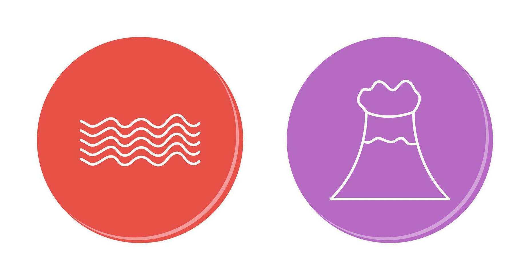 magnetic waves and volcano Icon vector
