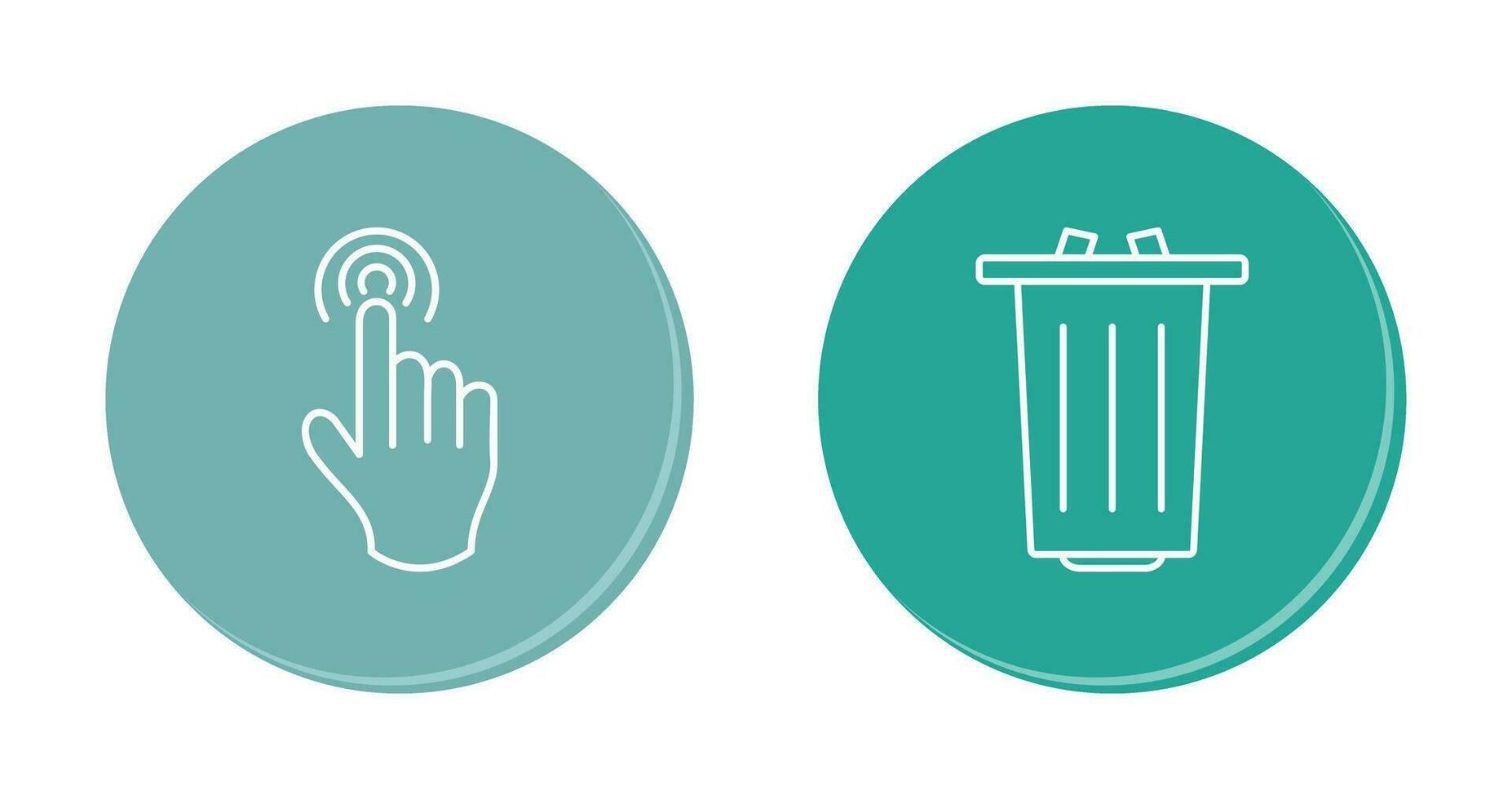 danger of hand press and garbage Icon vector