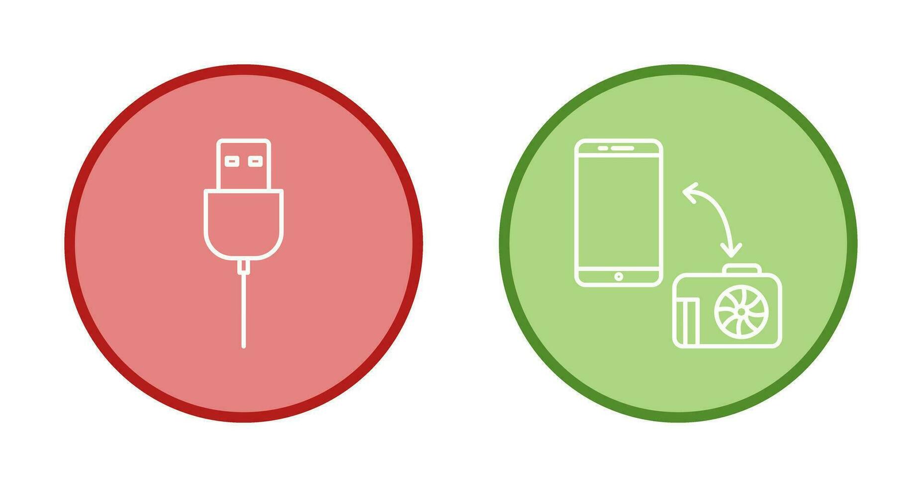 usb cable and transfer images Icon vector