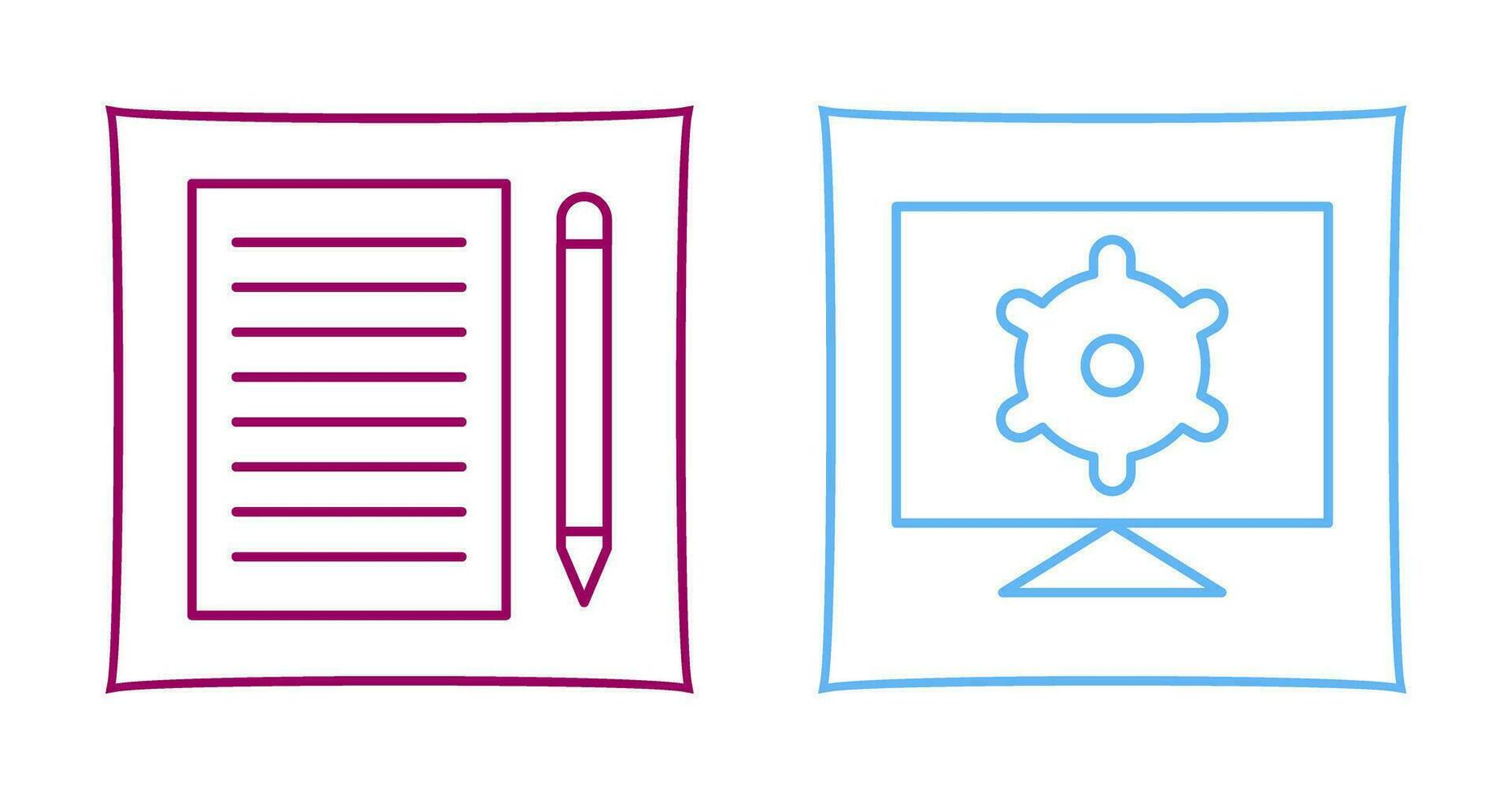 write feedback and computer settings Icon vector