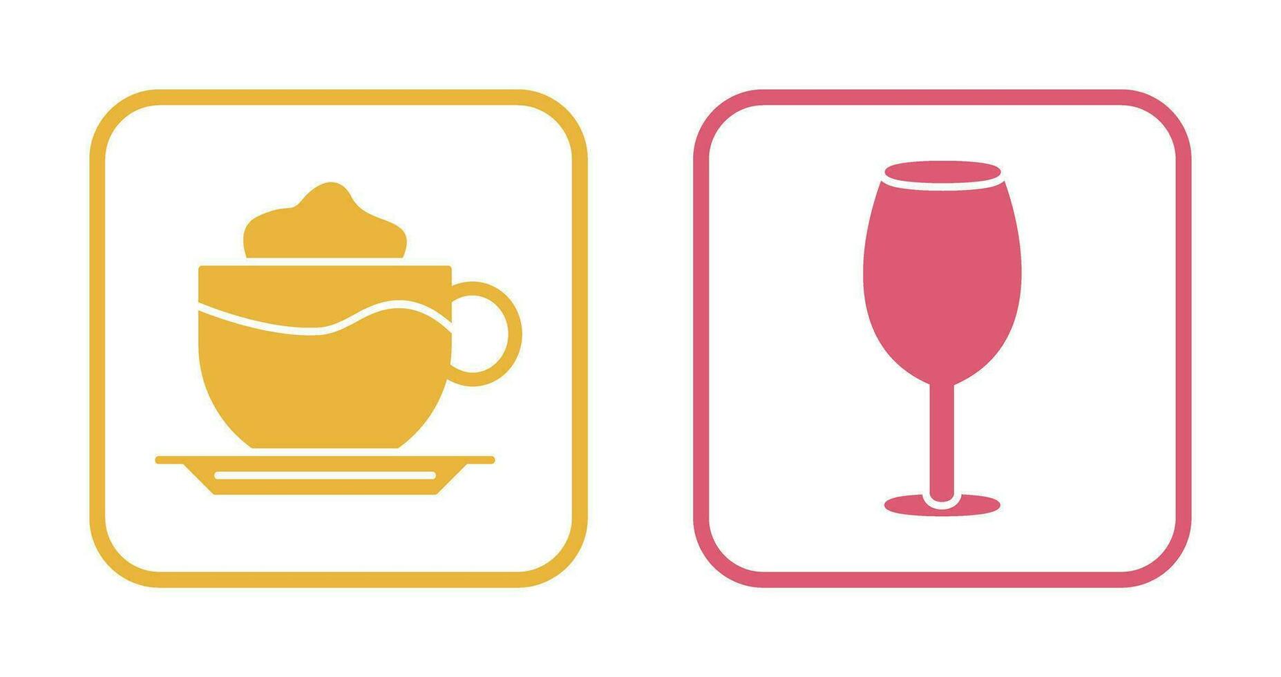 Latte And wine glass  Icon vector
