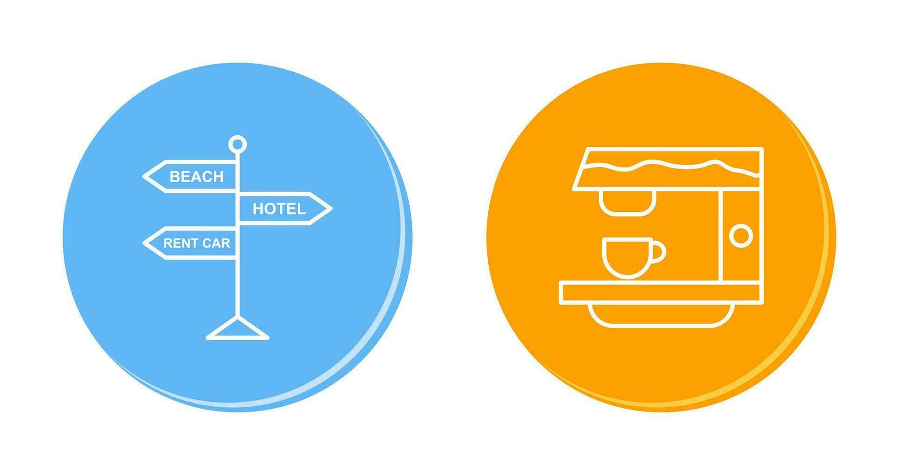signboard and coffe machine Icon vector