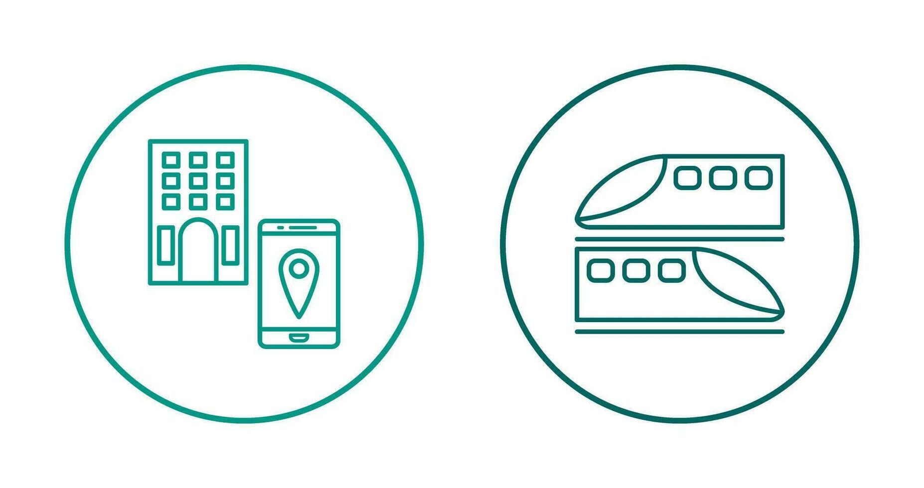 find hotel and train  Icon vector