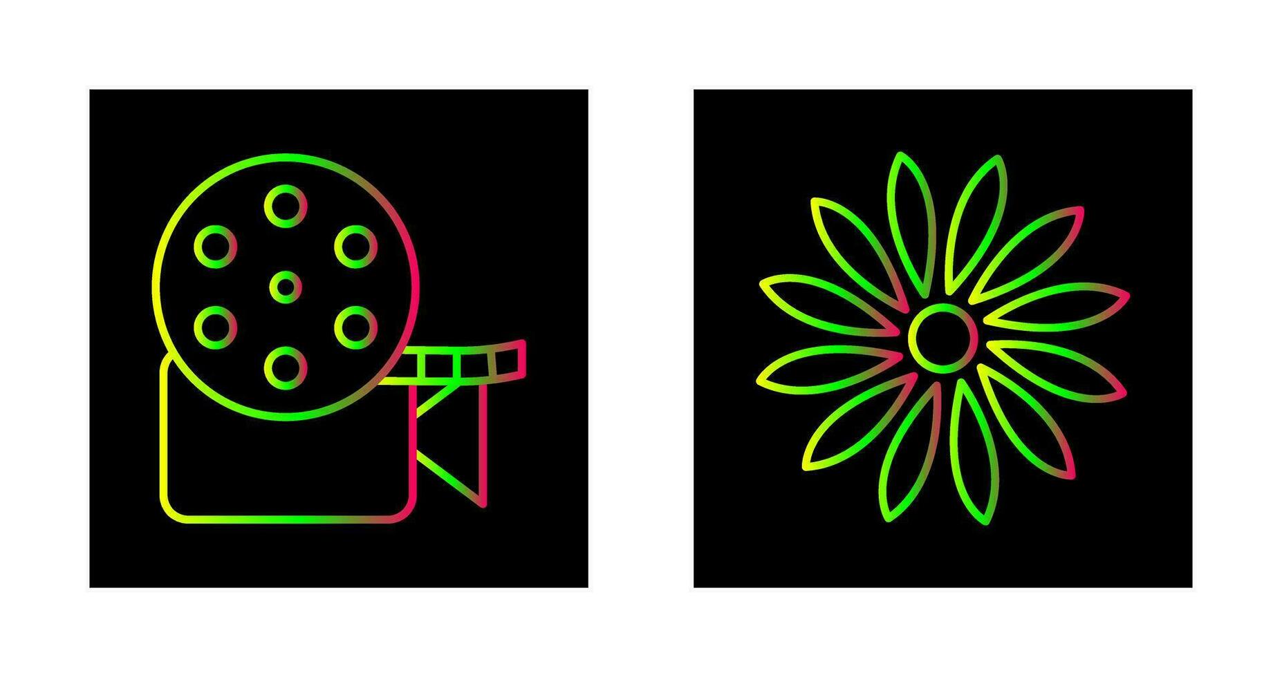 video reel and flower Icon vector