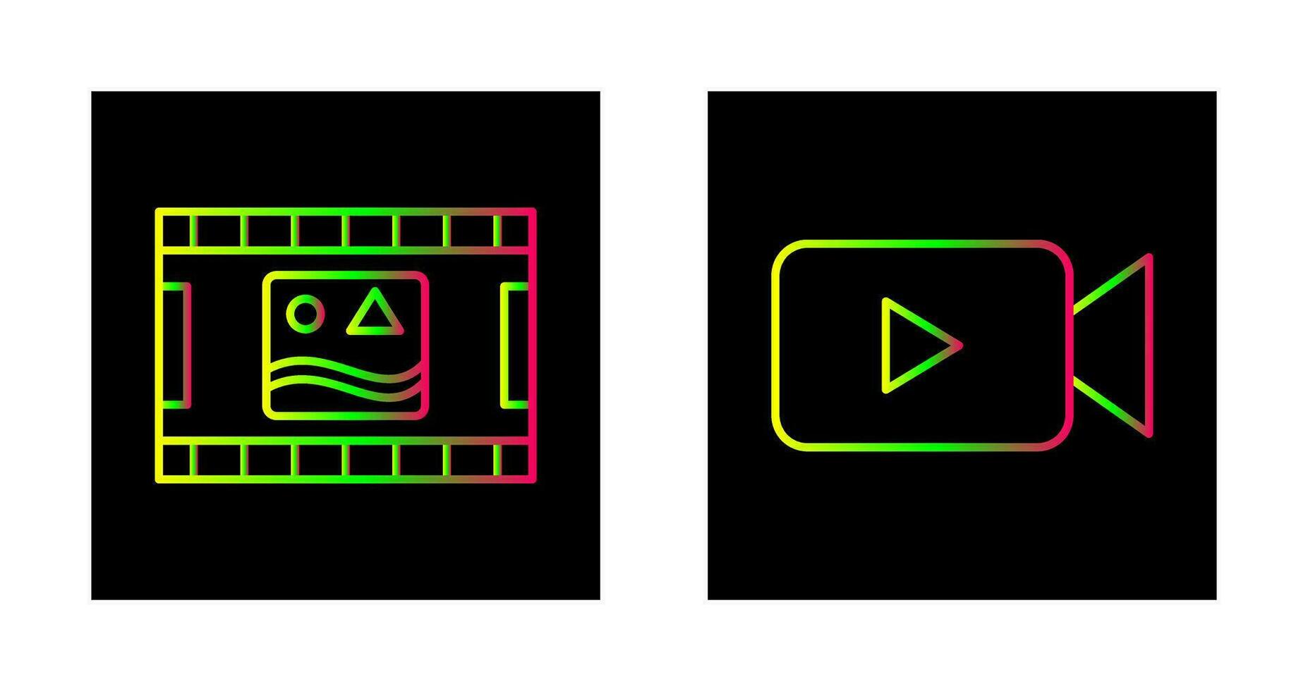 pictures reel and video Icon vector