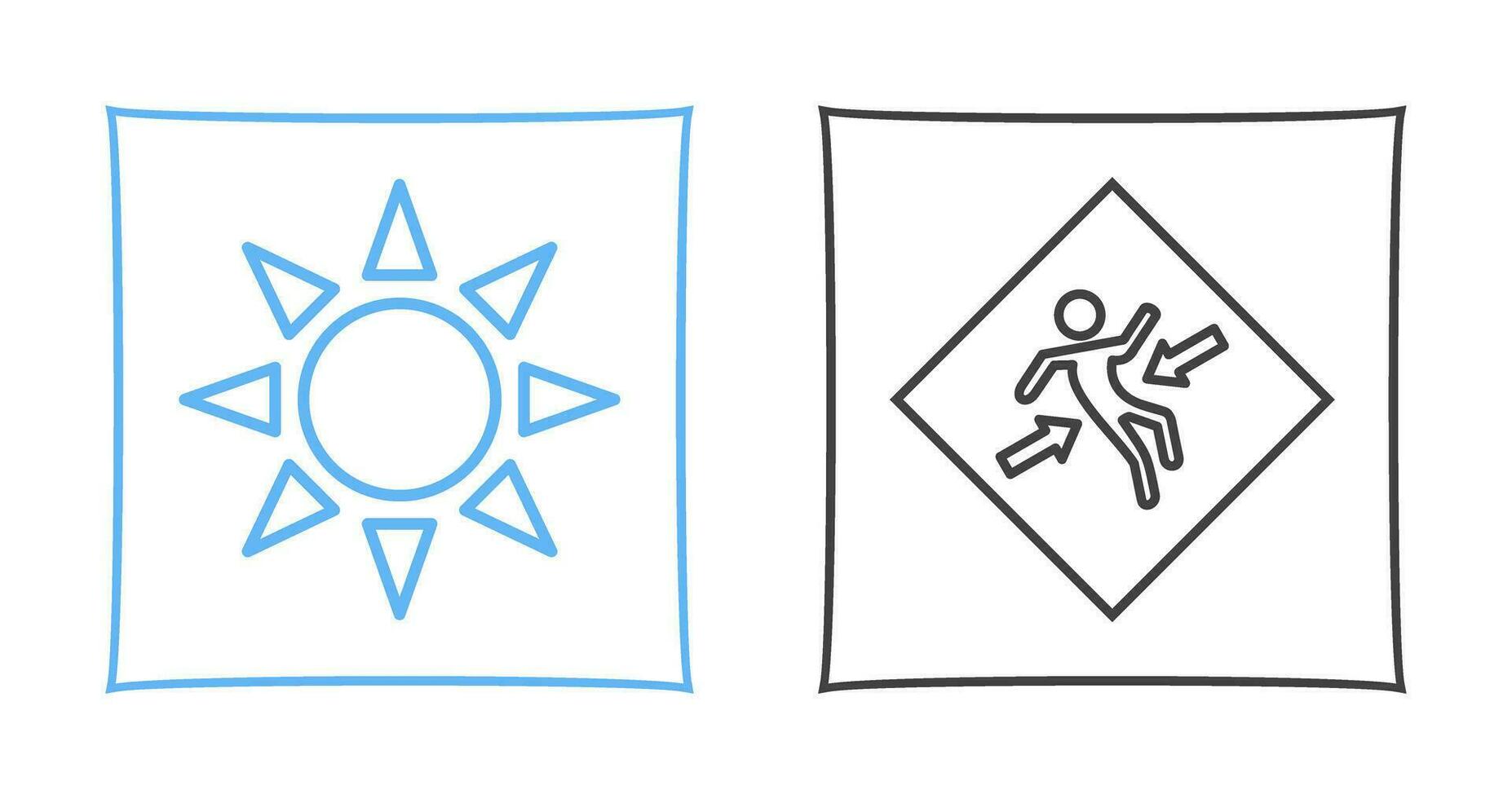 UV radiation and crush zone  Icon vector