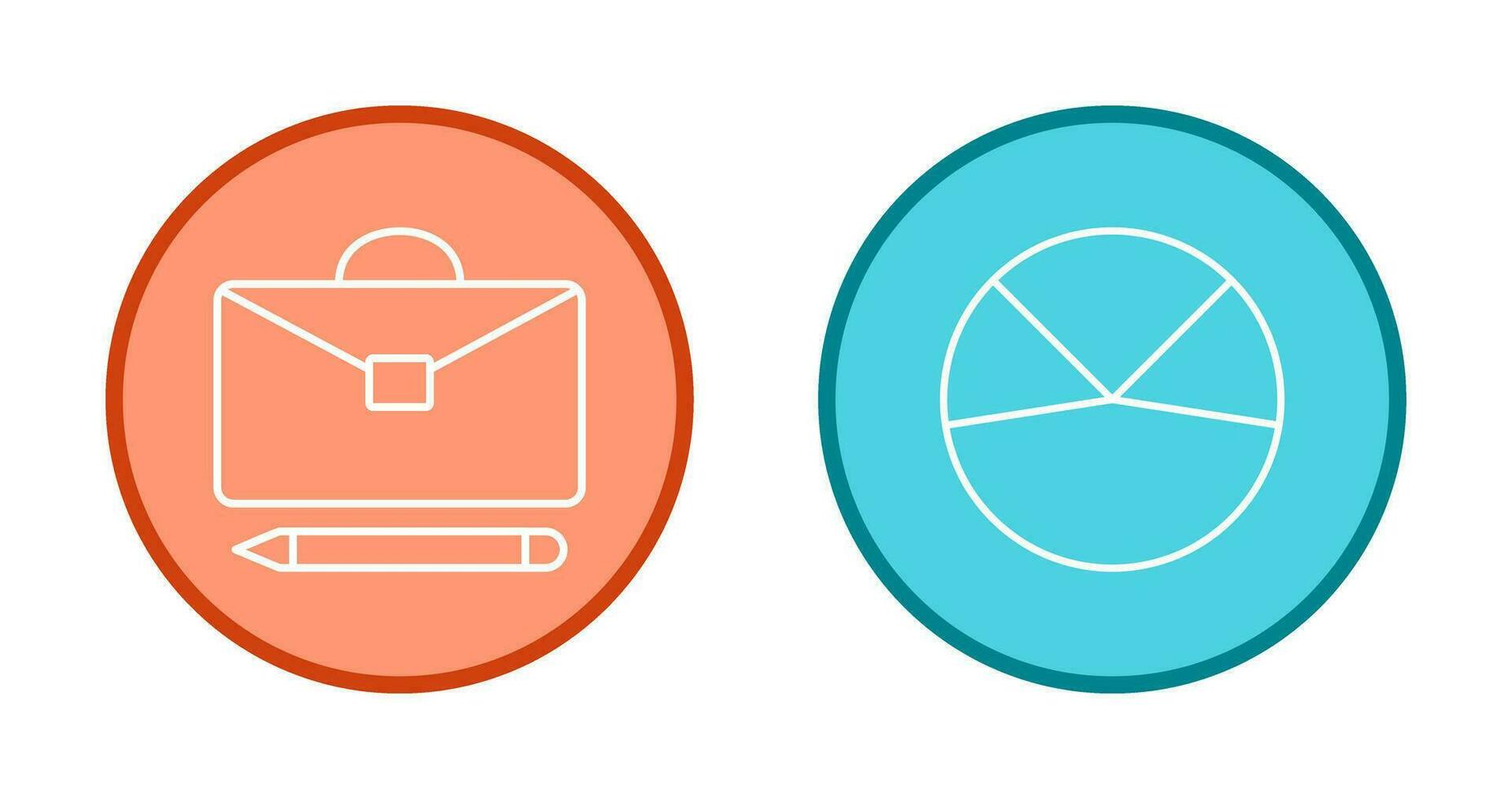 briefcase and pie chart analysis Icon vector