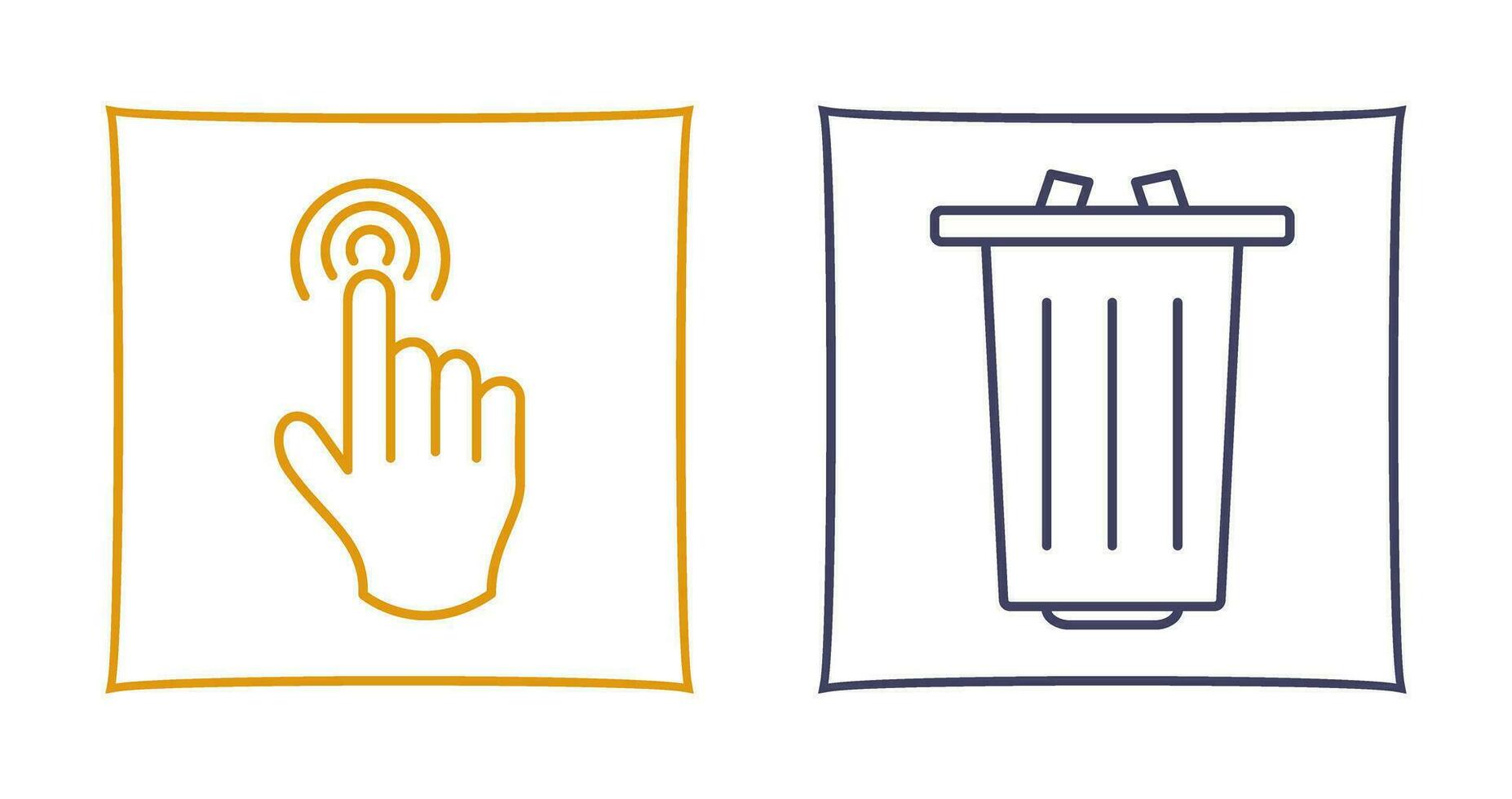 danger of hand press and garbage Icon vector