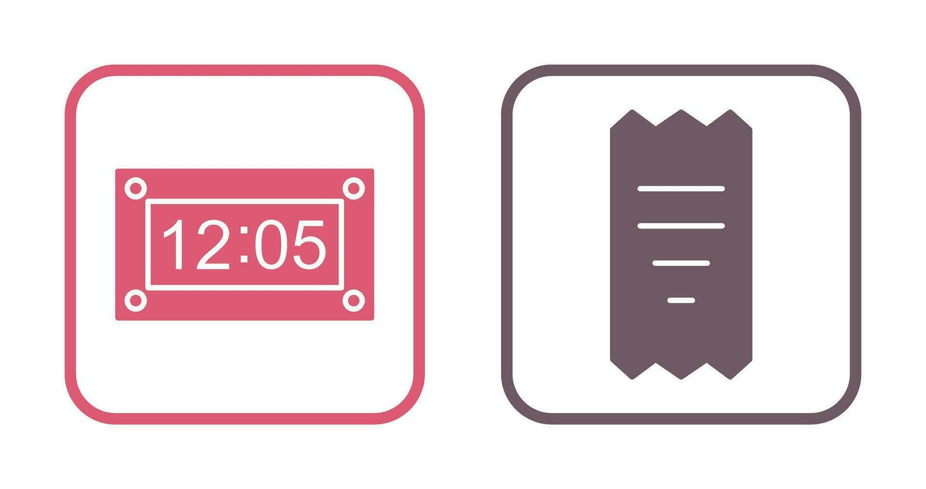 timer and receipt Icon vector