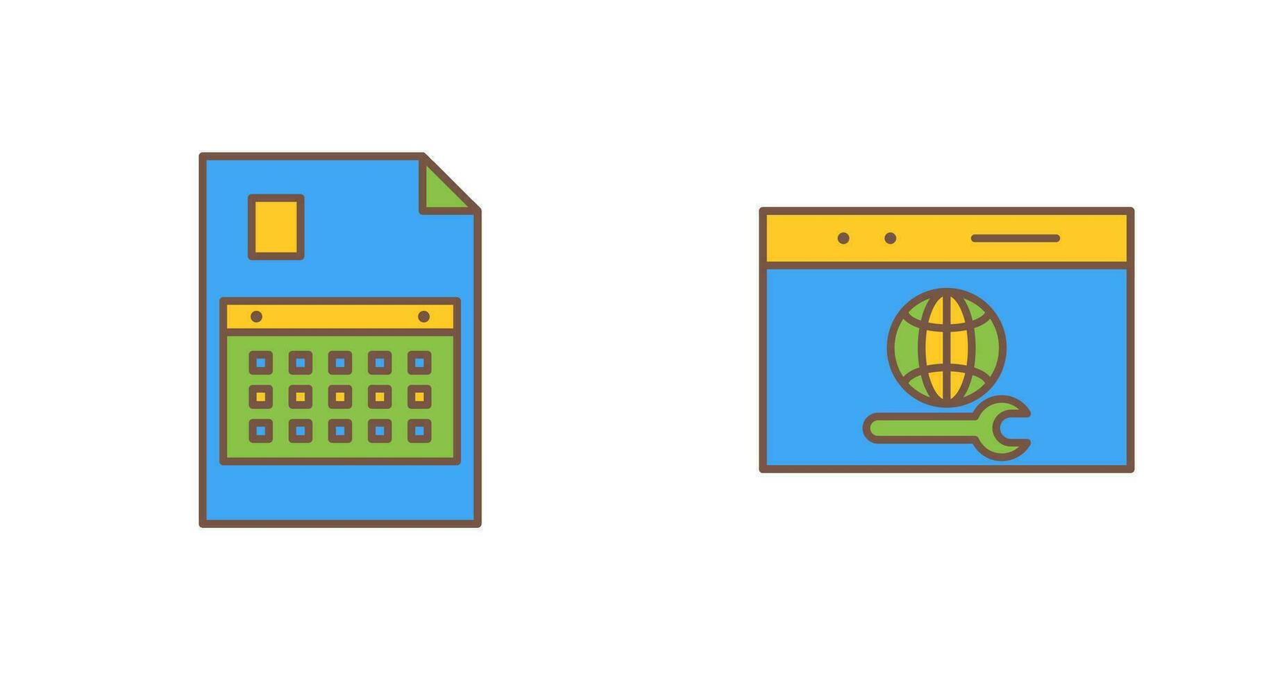 content planning and web support  Icon vector