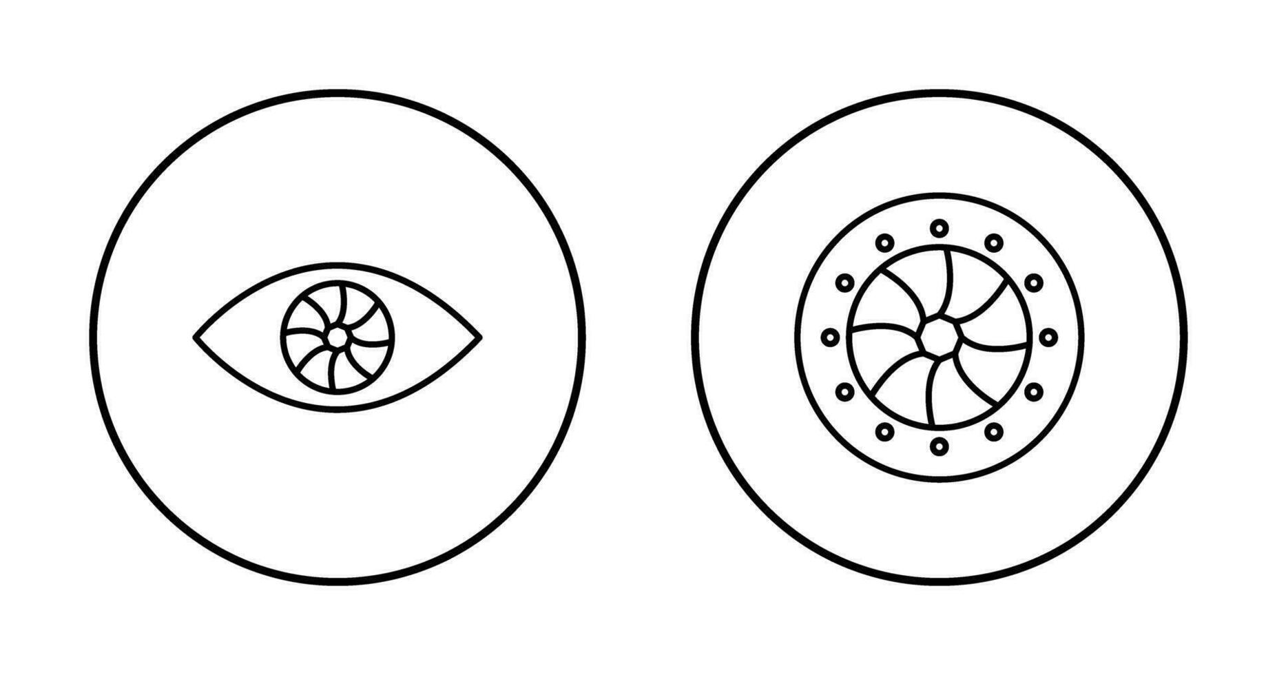 eye and optical diaphram Icon vector