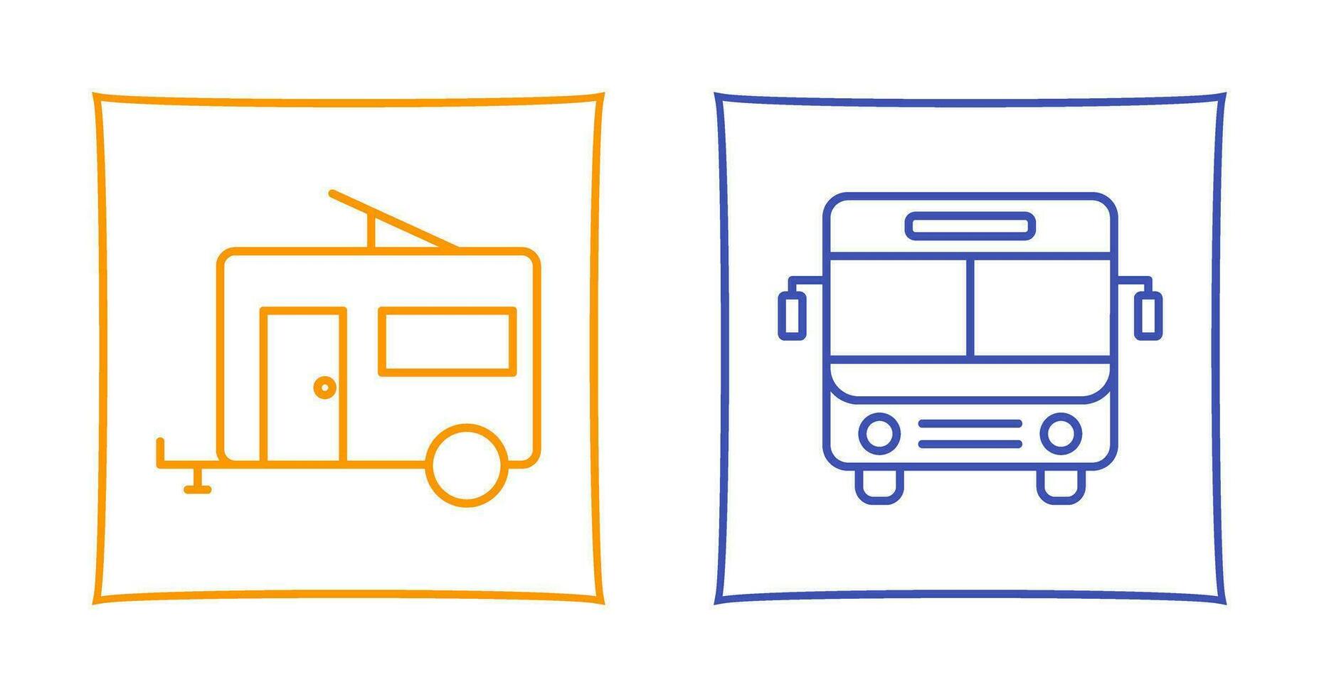 Bus and trailer Icon vector