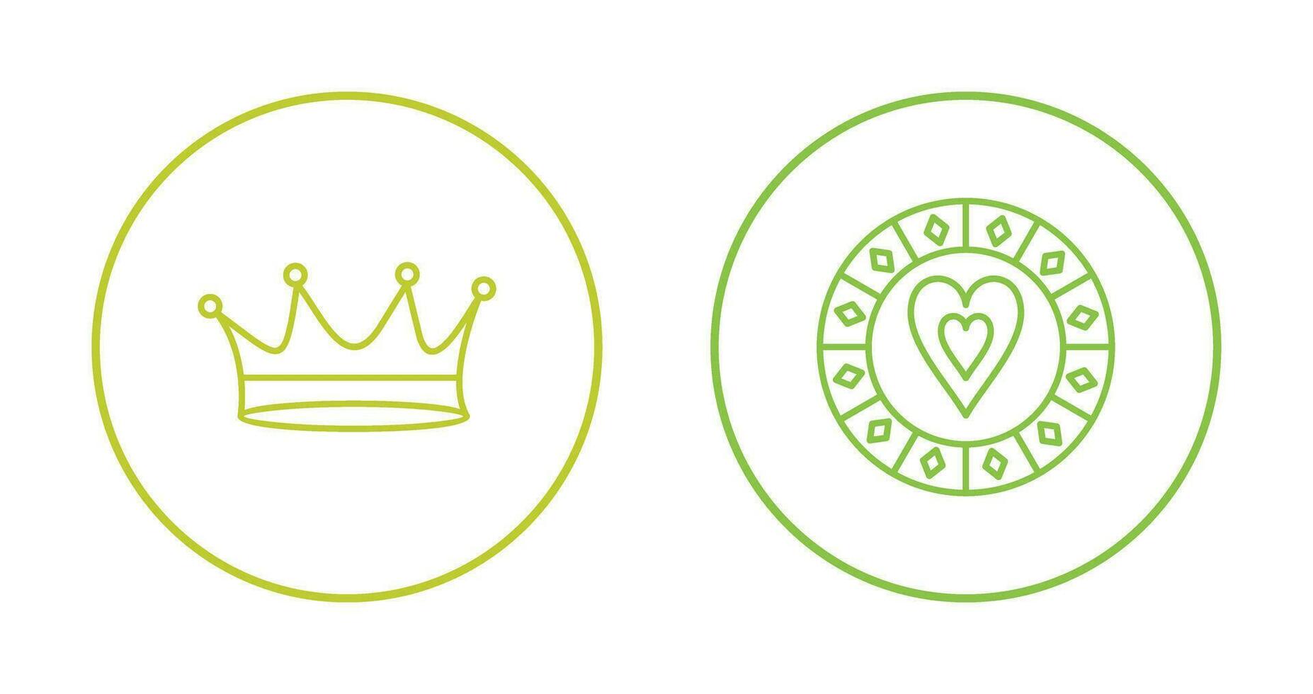 king crown and heart chip Icon vector