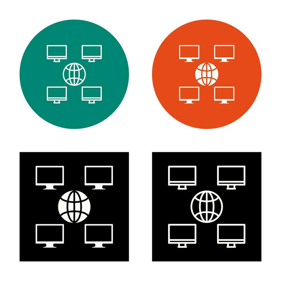 Unique Company Network Vector Icon