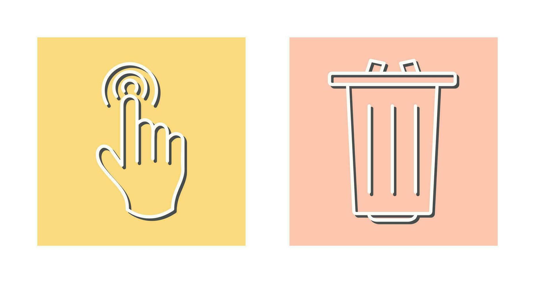 danger of hand press and garbage Icon vector