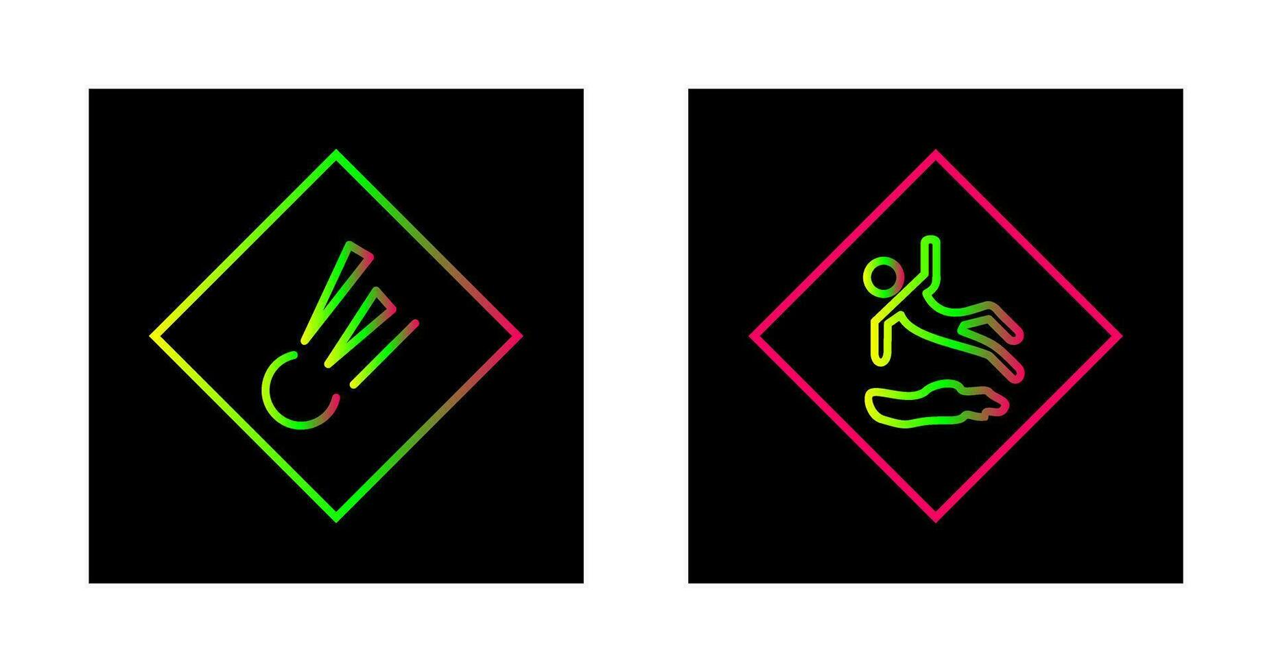 explosive material and danger of slipping  Icon vector
