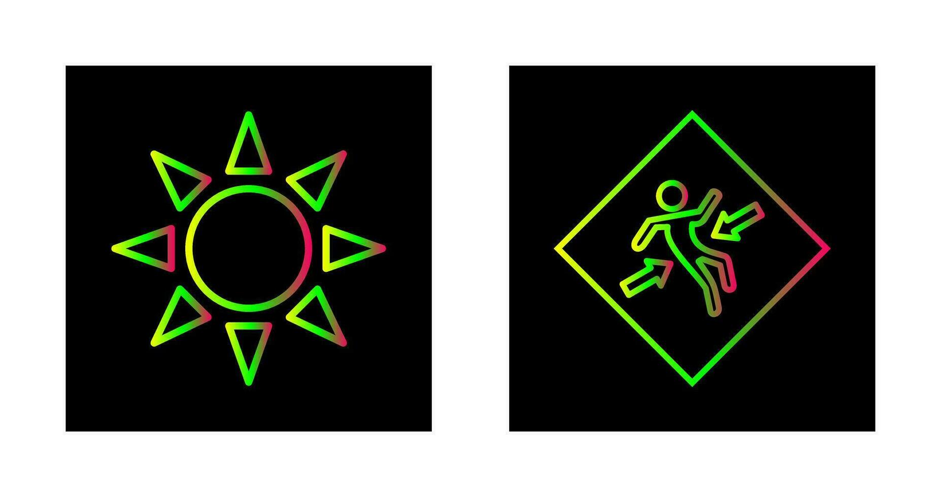 UV radiation and crush zone  Icon vector