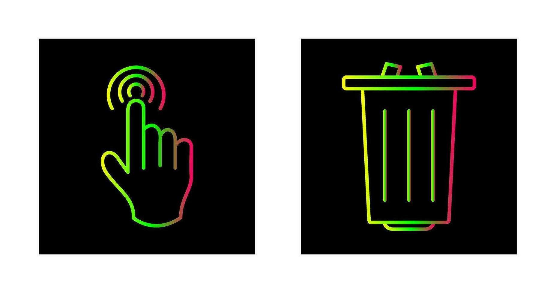 danger of hand press and garbage Icon vector