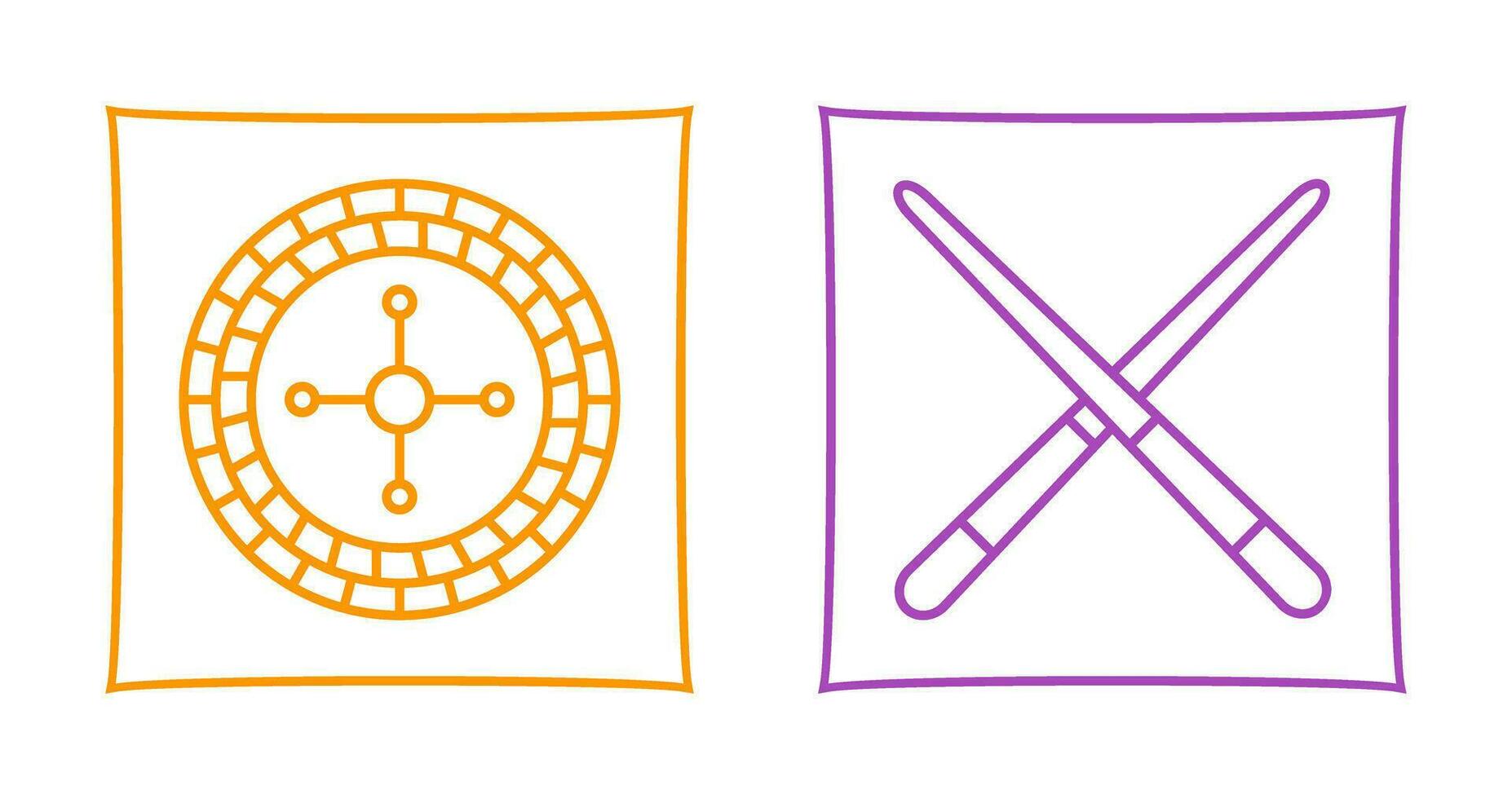 roulette and Pool cue  Icon vector