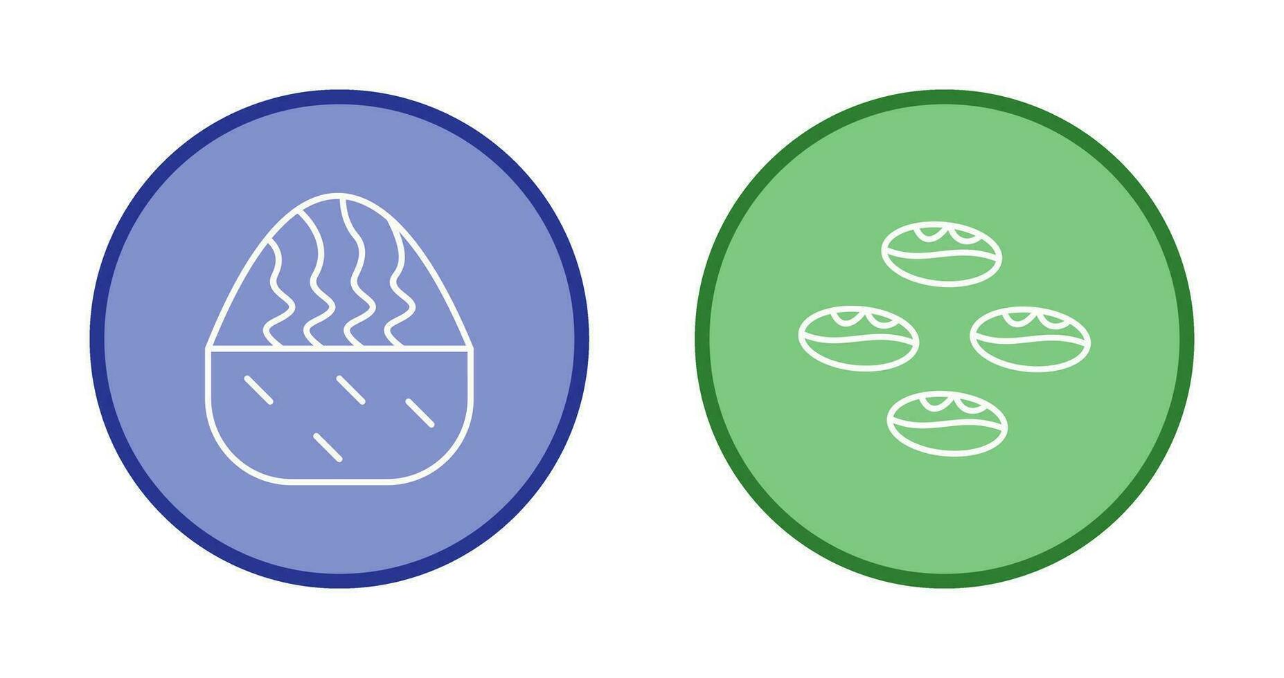 cream muffin and coffee beans  Icon vector