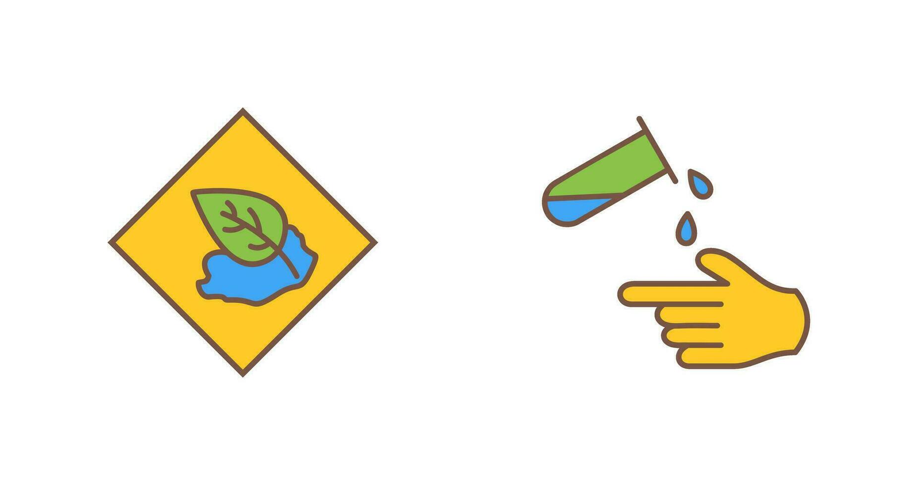 Environment hazard and Corrosive hazard  Icon vector