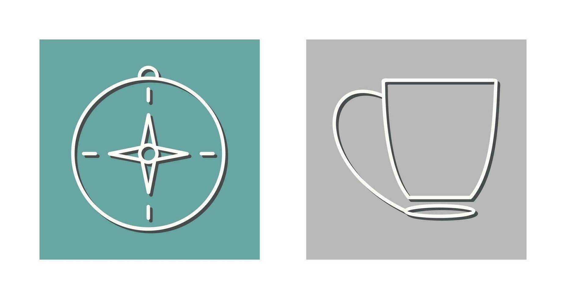 compass and coffee cup Icon vector