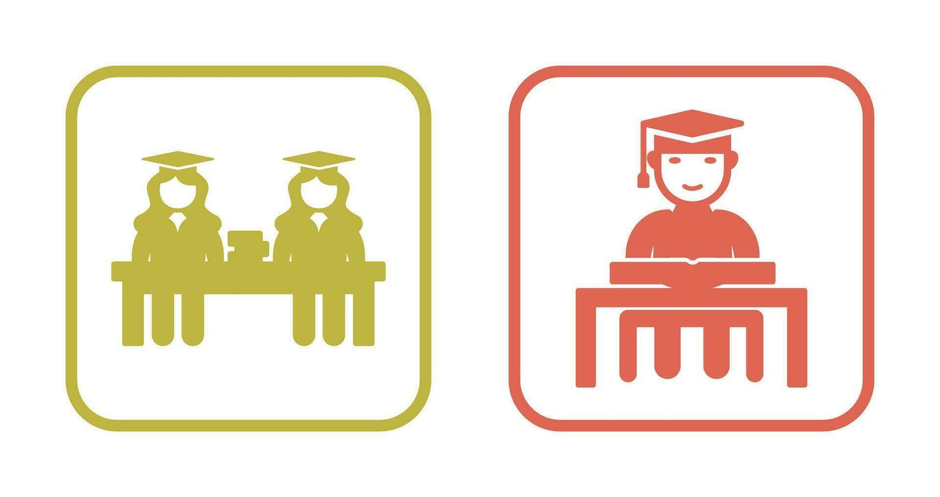 Combined Study and Studying on Desk Icon vector