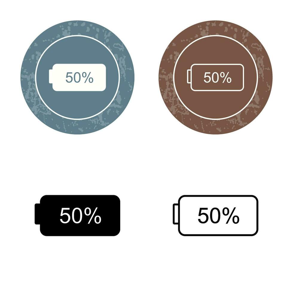 Unique Half Battery Vector Icon