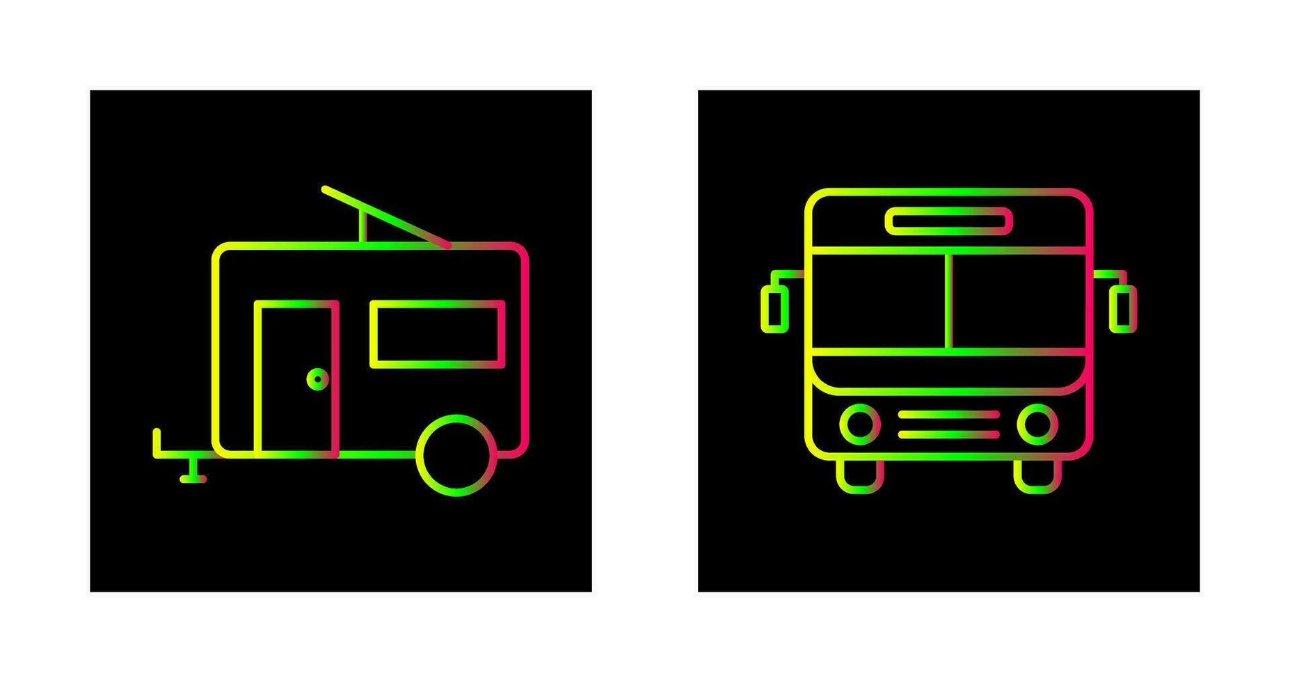 Bus and trailer Icon vector