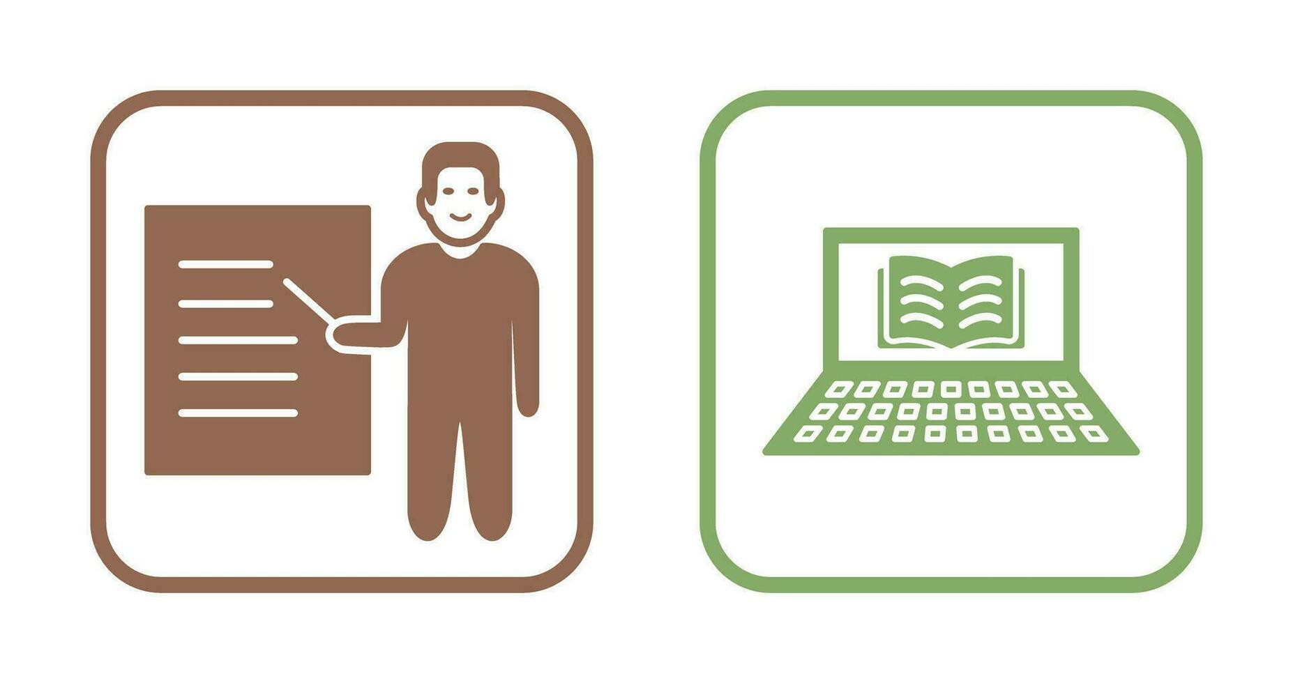 Online Books and Male Presenter Icon vector