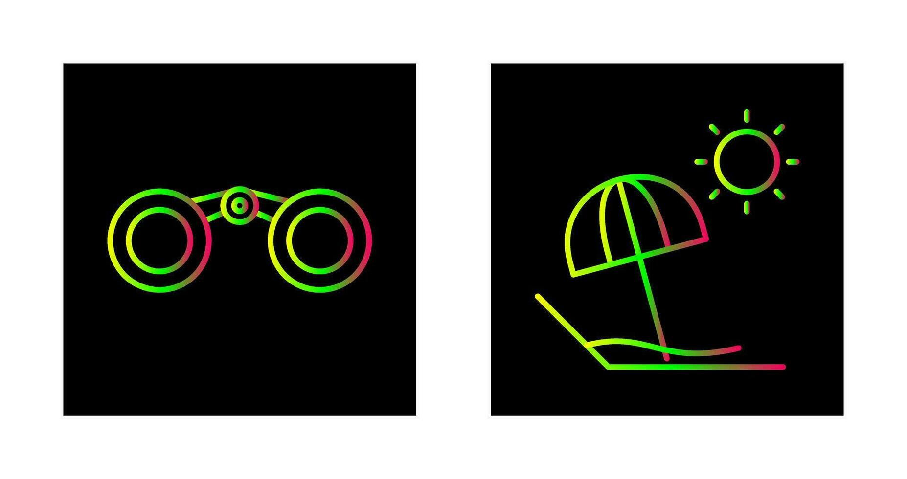 Binoculars and beach Icon vector