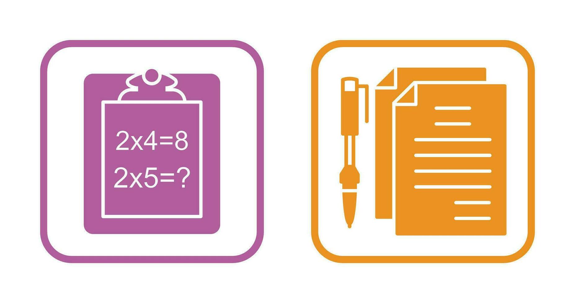 Solving Question and Document and Pen Icon vector