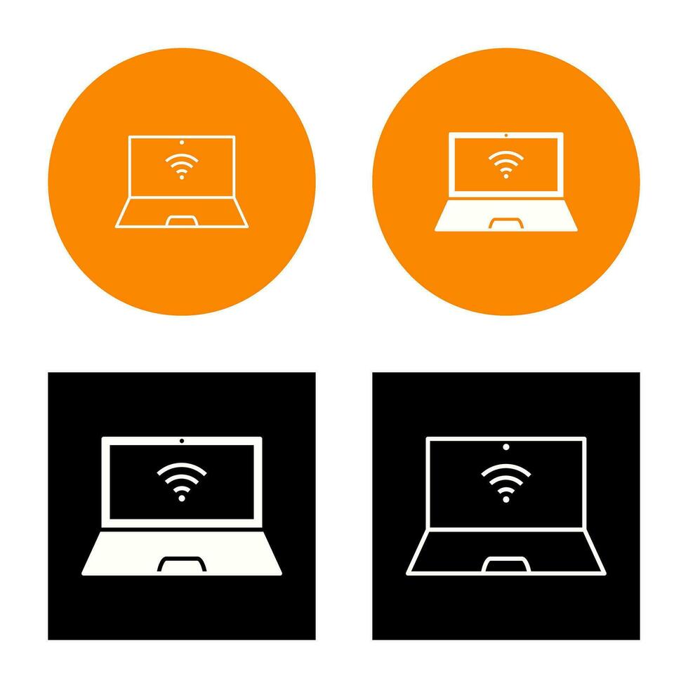 Unique Connected Laptop Vector Icon