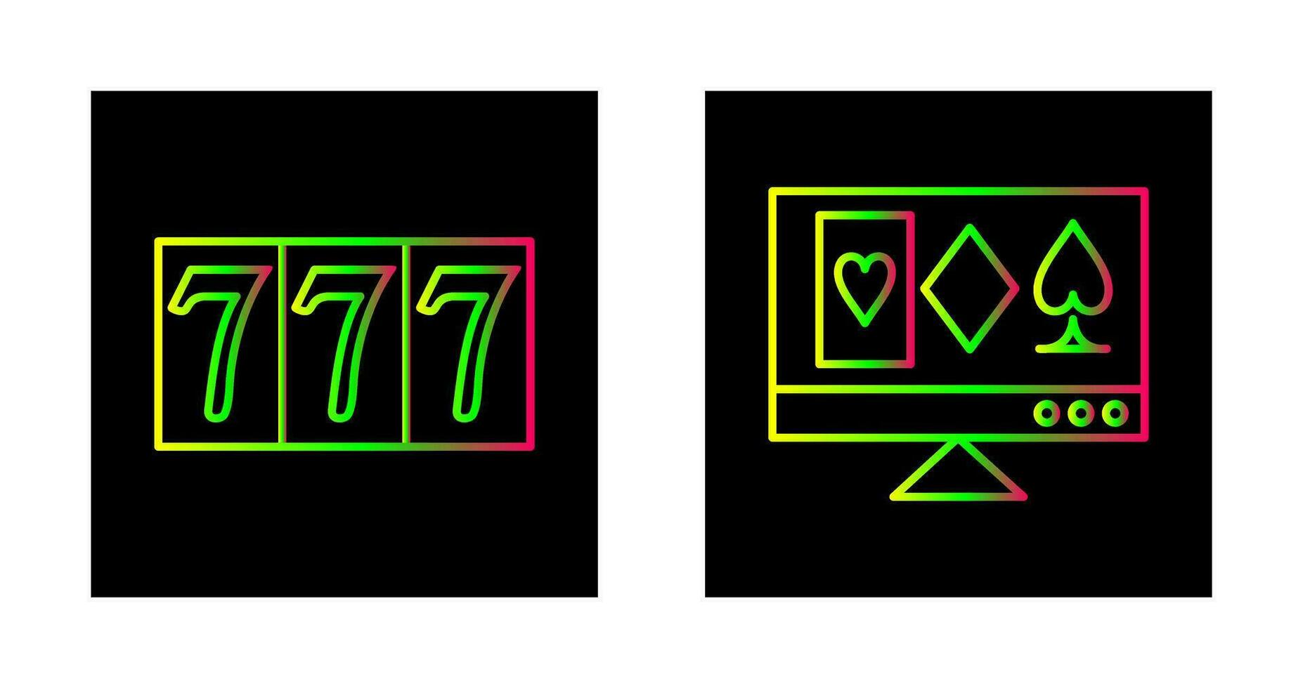 online gambling and triple sevens Icon vector