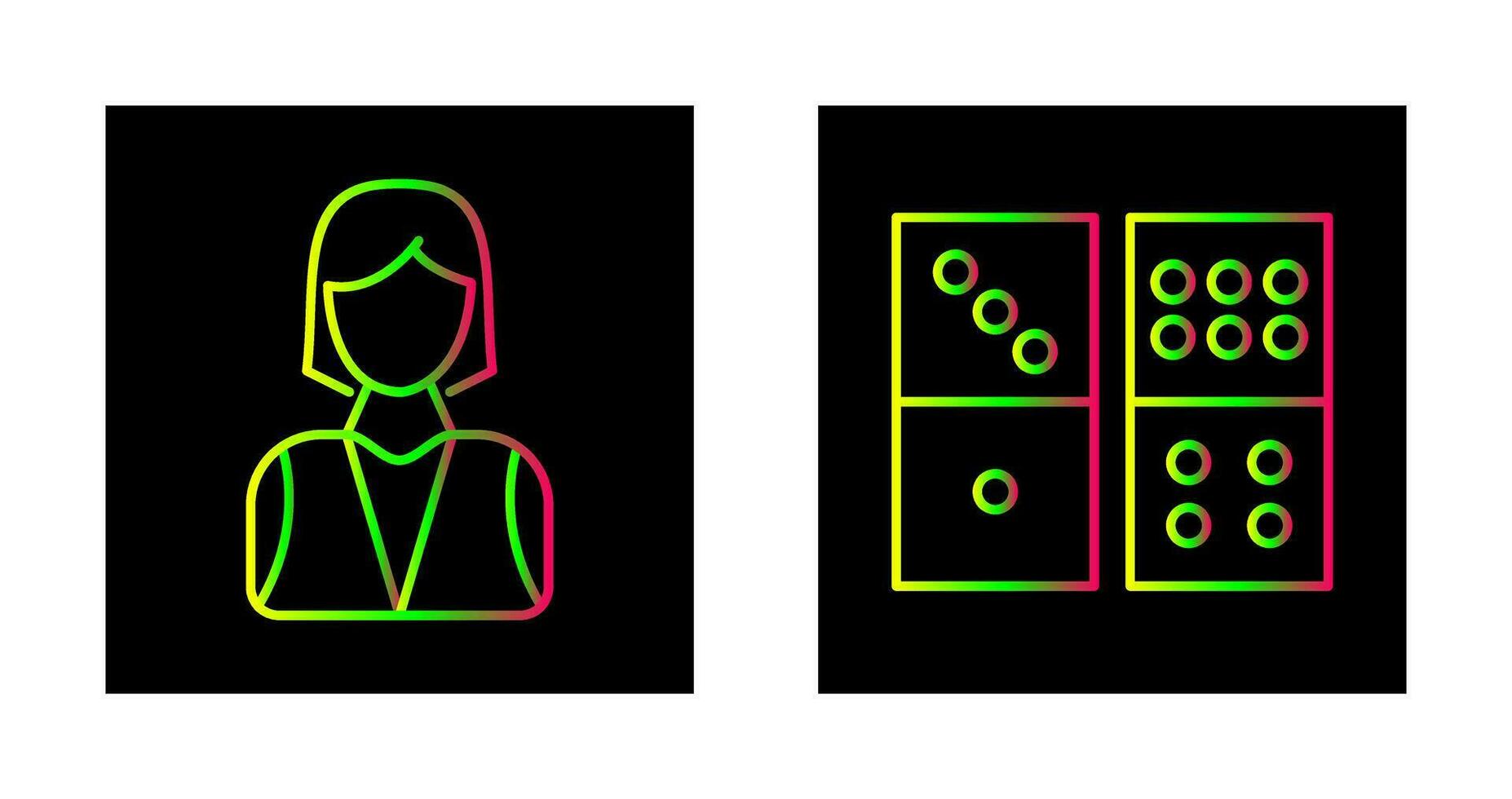 elegant lady and domino game Icon vector