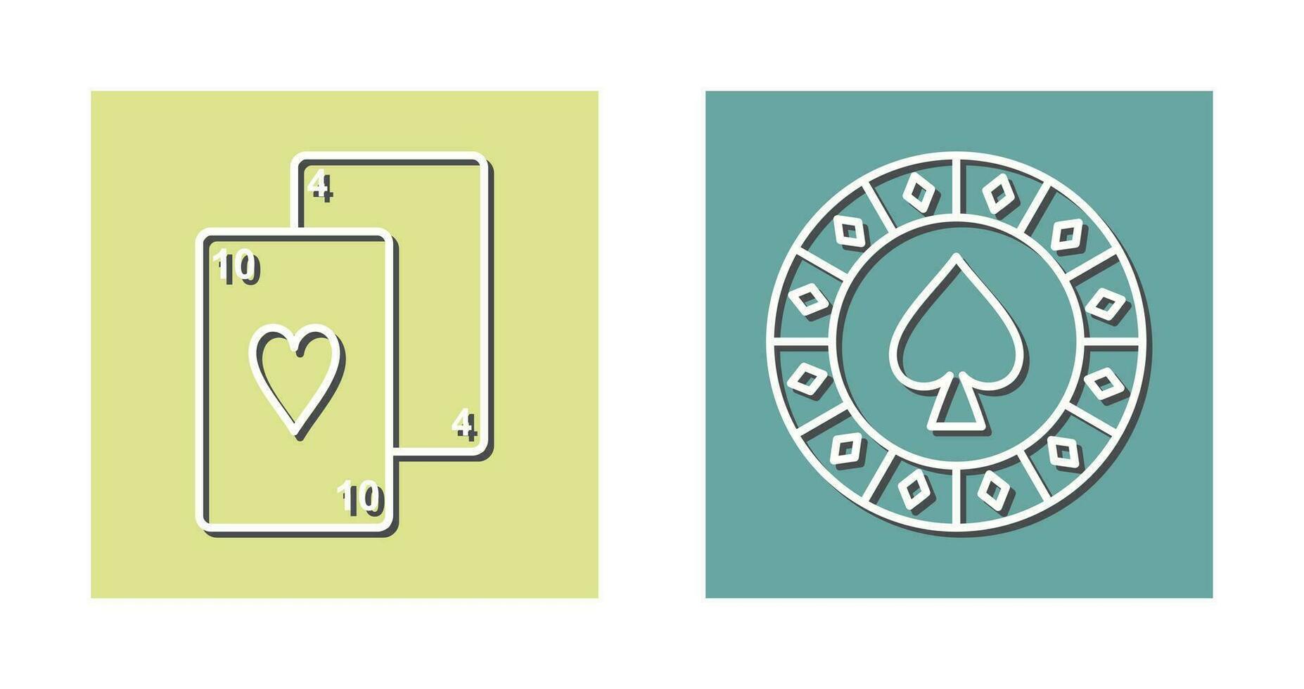 playing cards and spade chips Icon vector