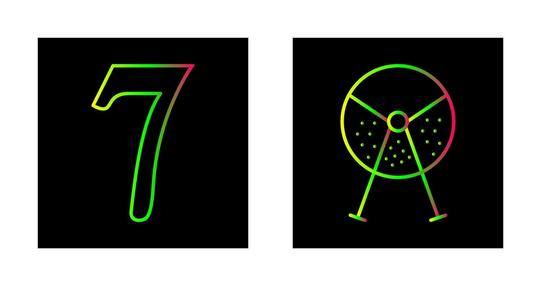 number sevens and lottery machine  Icon vector