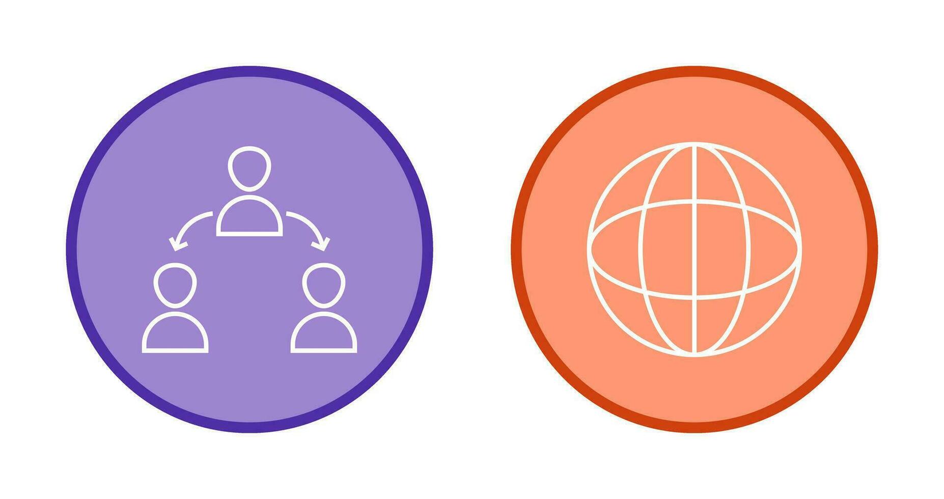 connected user and globe Icon vector