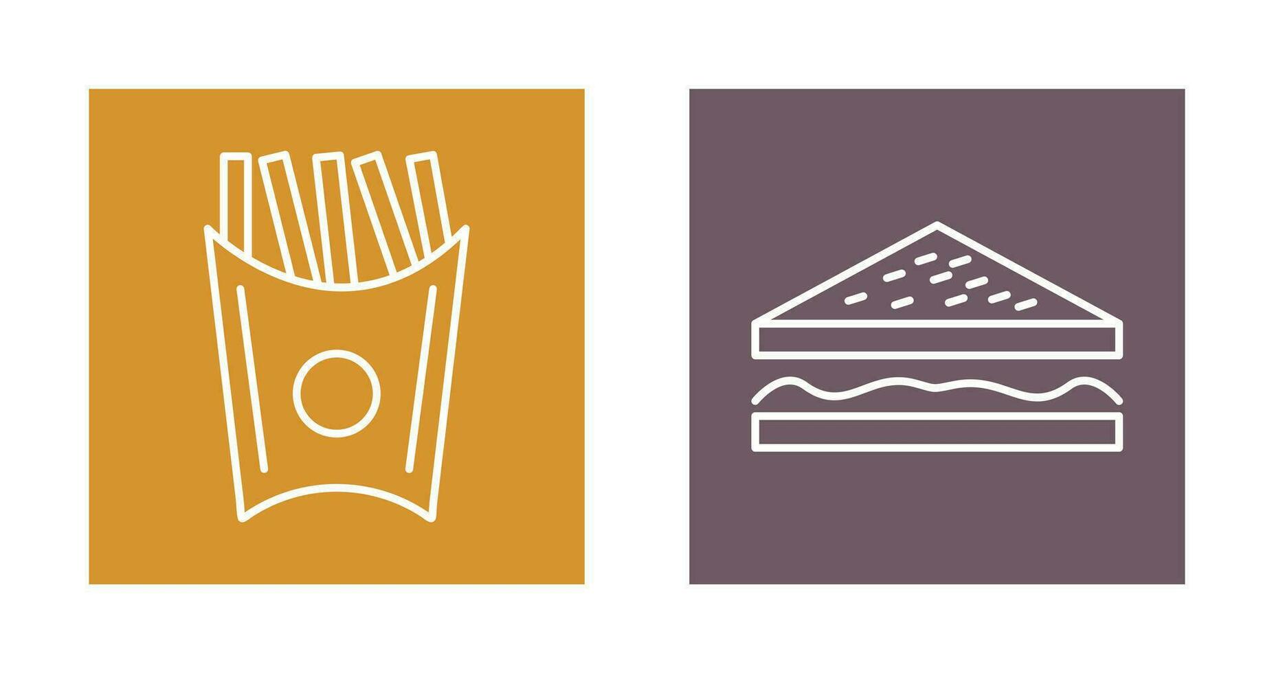 french fries and sandwich  Icon vector