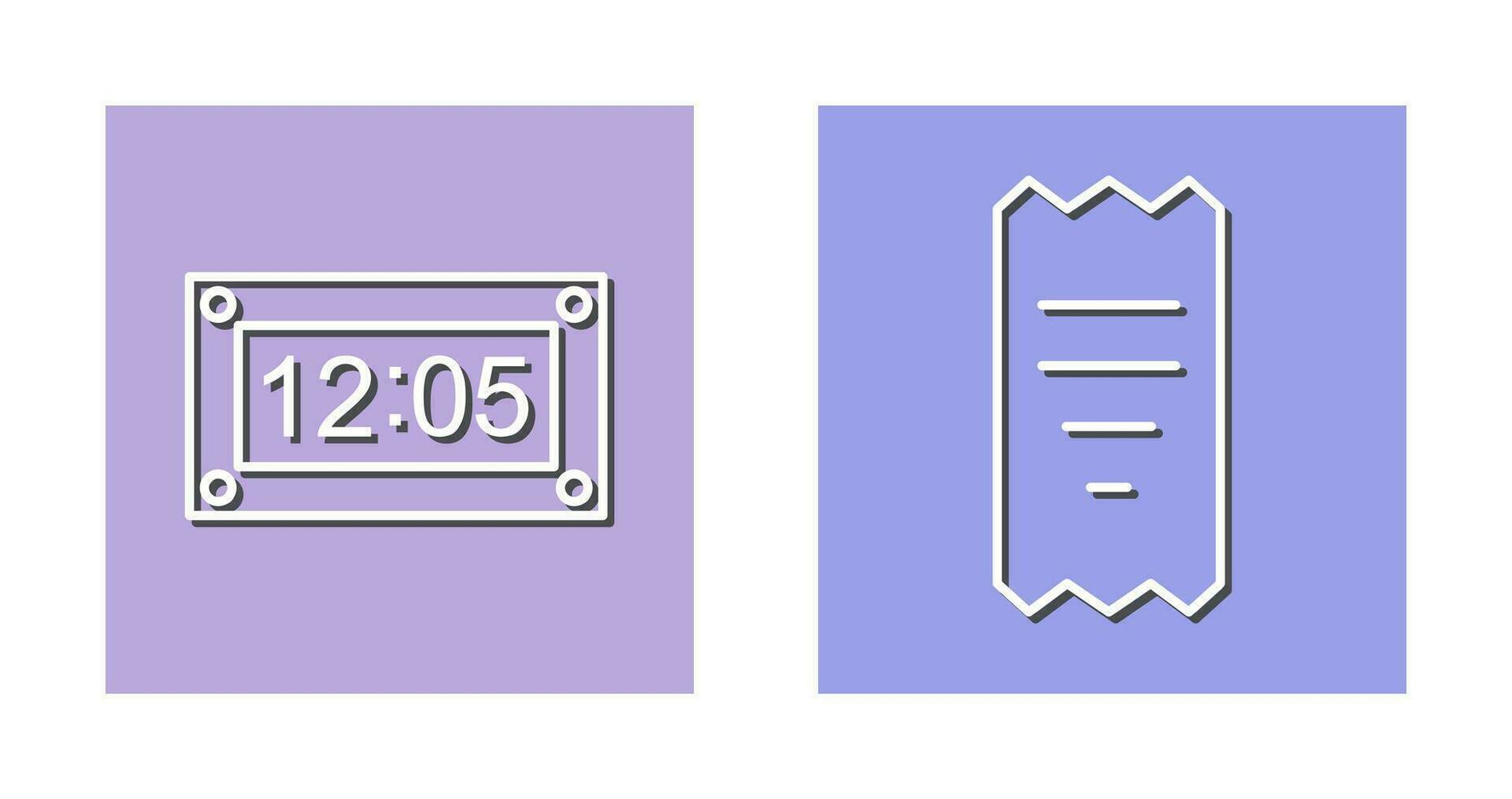 timer and receipt Icon vector