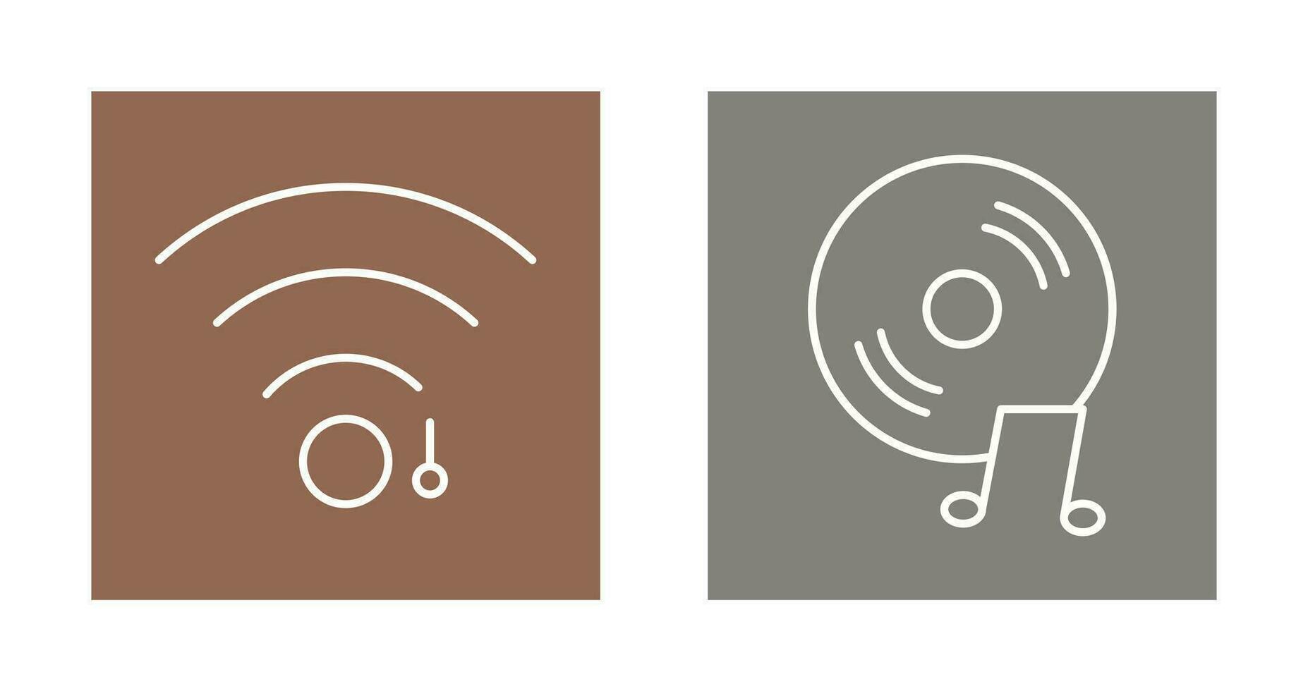 wifi sign and music cd  Icon vector