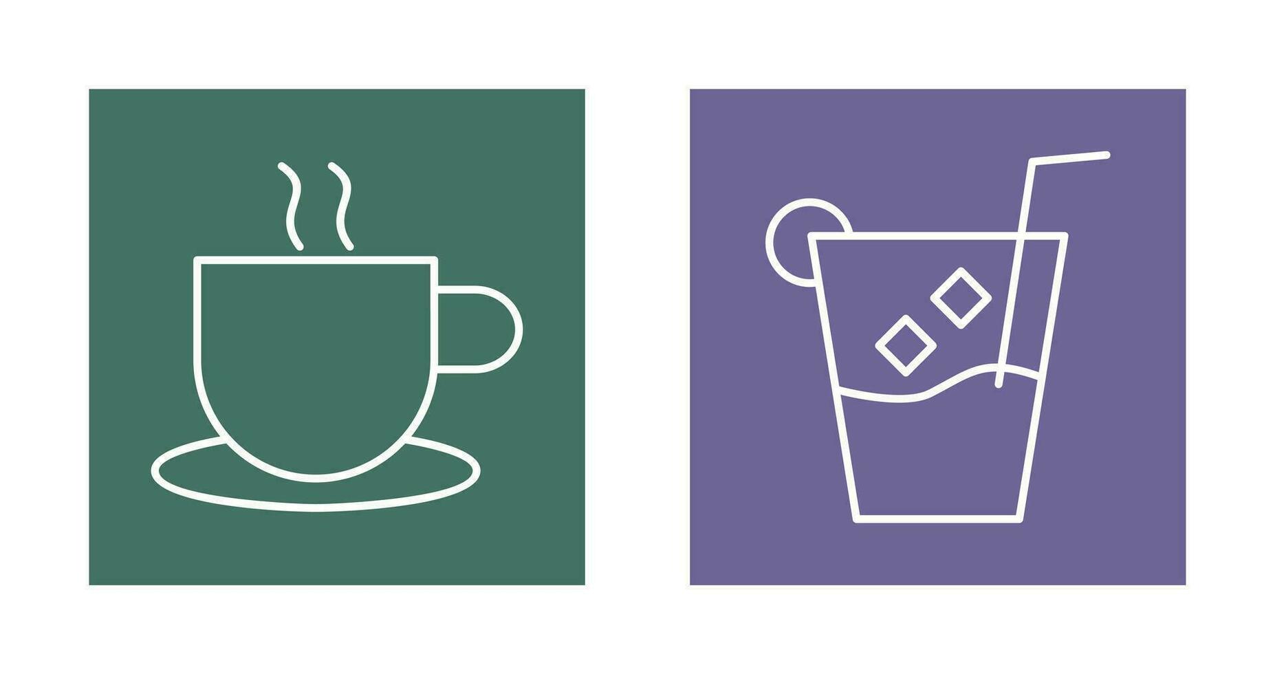 hot coffee and whiskey sour Icon vector